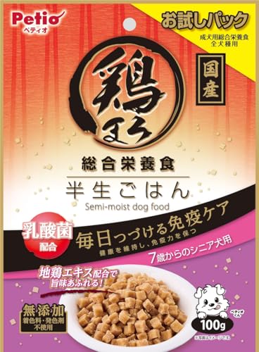 ペティオ (Petio) 鶏まろ 総合栄養食 半生ごはん 7歳からのシニア犬用 100g