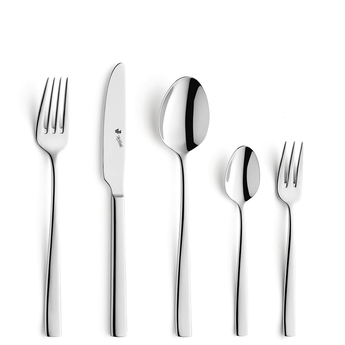 Paul Wirths PURE Besteck Set 68-tlg, 12 Personen, 18/10 Edelstahl | Spülmaschinenfestes Tafelbesteck inklusive Kaffeelöffeln, Kuchengabeln, Servierlöffel und praktischem Etui