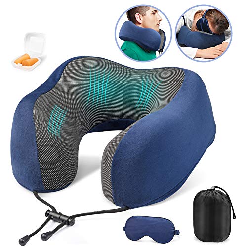 Paitree Neck Pillow, Airplane Pillow Memory Foam Travel Pillow for Airplane Bus Car