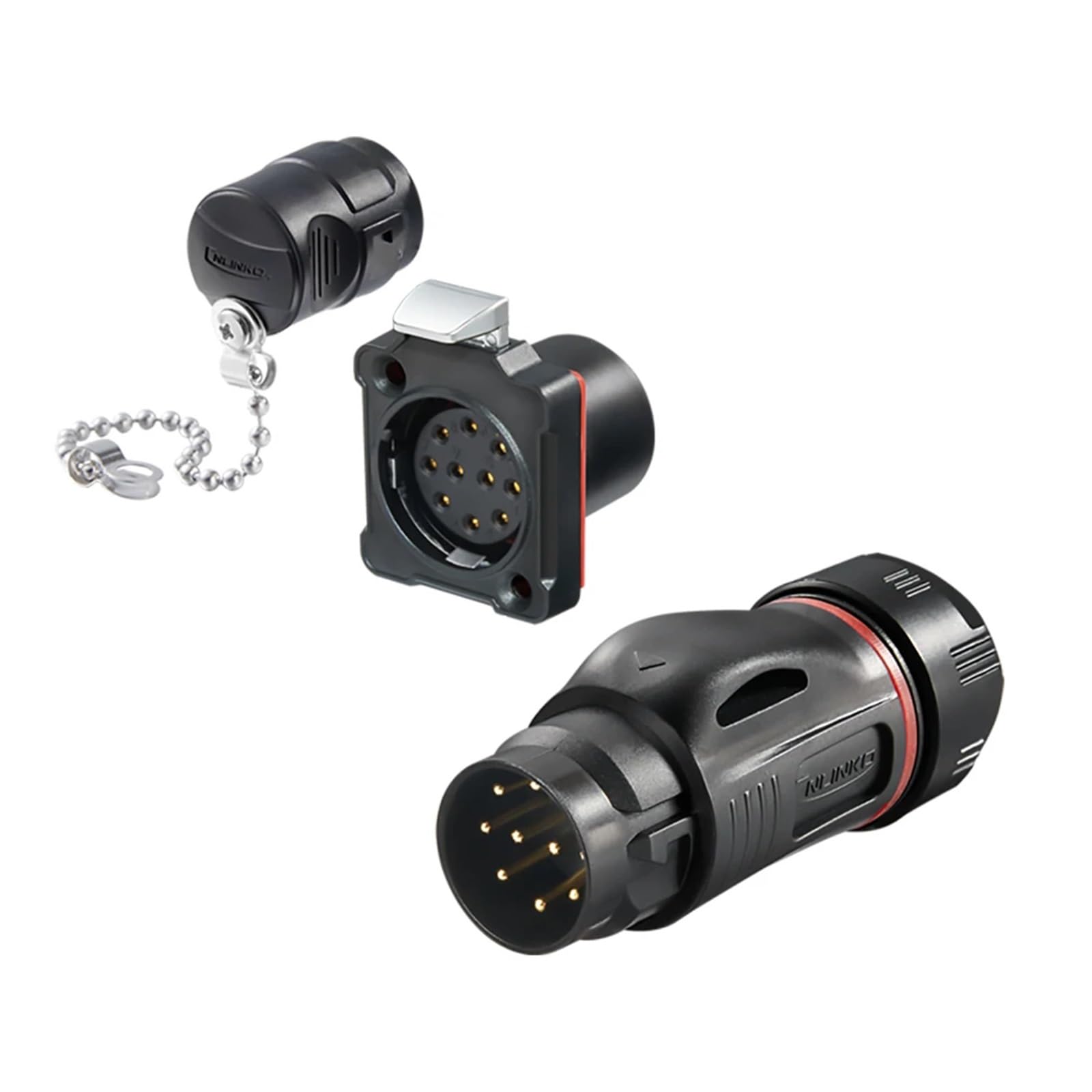 Conector eléctrico de soldadura PBT impermeable M24 IP68 500 V - Conector industrial for cable de alimentación y señal(Male Socket,24P)