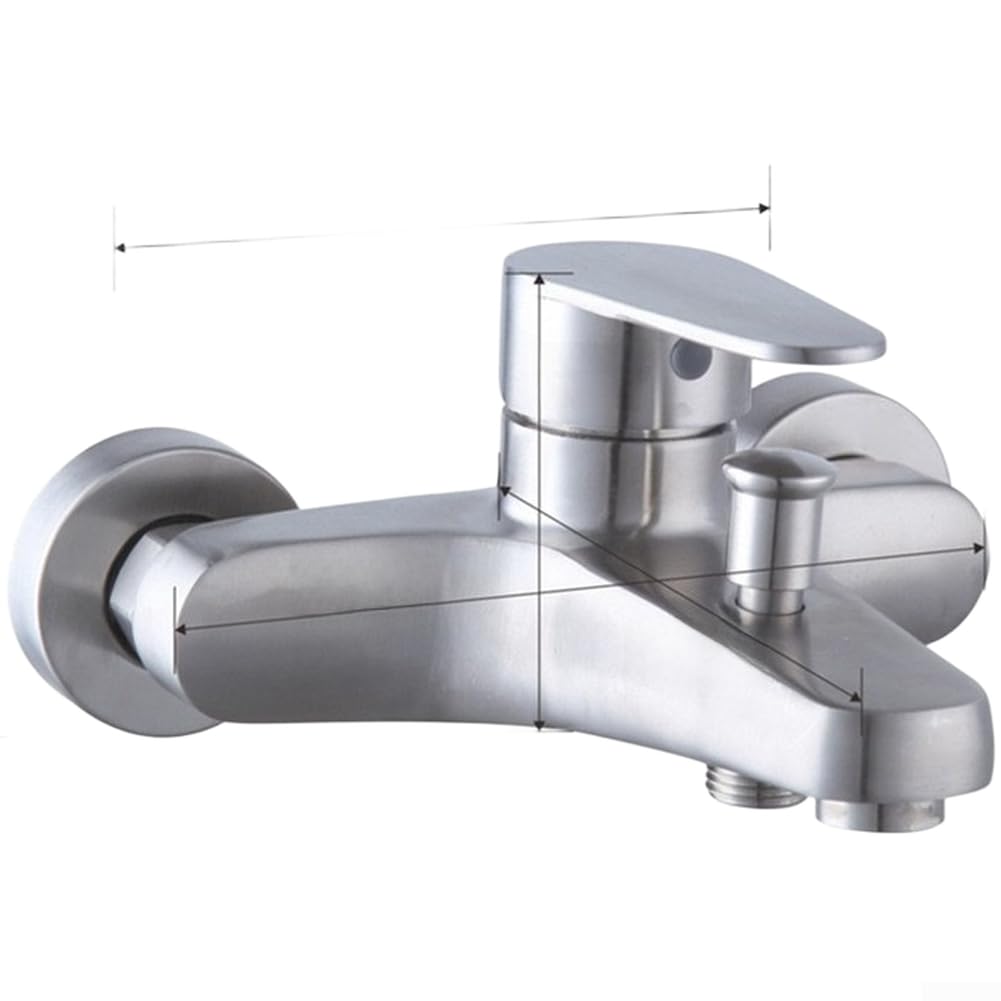 Miscelatore Termostatico per doccia Acciaio 304 con Valvola a Tre Vie per Vasca e Soffione Montaggio a Muro 16x18cm(shower head)