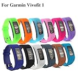 Cute Silicone Replacement Watchband Style 12-in-1 Wristband Bracelets Bundle/ Wireless Fitness Activity Tracker Accessories Silicon Wrist Band Straps with Watch Buckle for Garmin Vivofit 1, One Size