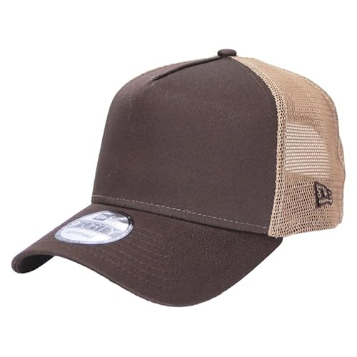 [New Era] メッシュキャップ メンズ キャップ サイドロゴ 無地 帽子 9FORTY NewEra NE205 ベースボールキャップ チョコレート カーキ メッシュ 茶色 ベージュ Free Size [並行輸入品]の商品画像（Amazon）