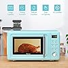 COSTWAY Retro Countertop Microwave Oven, 0.7Cu.ft, 700-Watt, High Energy Efficiency, 5 Micro Power, Delayed Start Function, with Glass Turntable & Viewing Window, LED Display, Child Lock (Green) #1