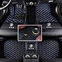 Car Floor Mats Fit for BMW X1 X2 X3 X4 X5 X6 X7 Z4 2007-2023 Leather Full Coverage Waterproof Non-Slip Dustproof Protection 3-Pieces(2 Front Floor mats,1 one-Piece Rear Floor mat，Black Blue)