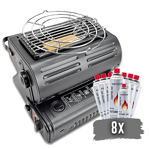 TruWare Tragbare Campingheizung mit Kartuschen klappbare Zeltheizung für...