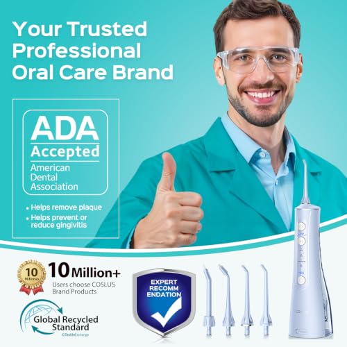 Image of COSLUS ADA Accepted C50 Water Dental Flosser, 4 Modes 5 Intensity Levels