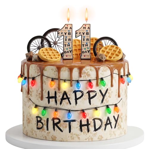 MTLEE Number 11 Birthday Candle Strange Theme Candles Stranger Birthday Party Decoration Cake Topper for Eleven Party Cake Decorations Supplies