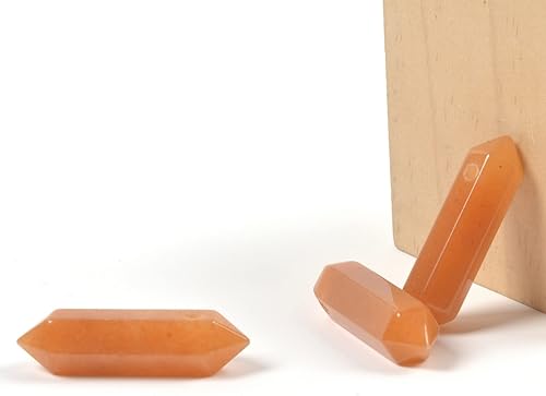 Miniatura 4 de Aventurina naranja de 1.260 in de piedra preciosa natural hexagonal para hacer joyas, cuentas de curación de reiki de chakras puntiagudas de cristal