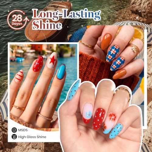 Image of Beetles Fall Gel Nail Polish Set, Vintage Riviera, Neon Gel Nail Polish Set | Fall Nail Art with 2-In-1 Nail Art Pen, Button, Color Card, Soak-Off UV LED, Long-Lasting for Salon, DIY & Holiday Manicures