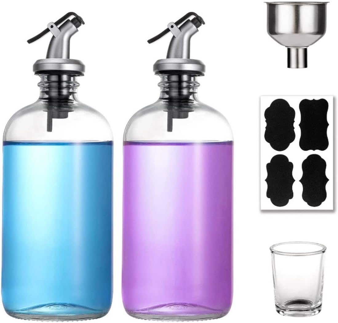 Hands DIY 16oz Glass Mouthwash Dispenser 2 Pack Clear Mouthwash