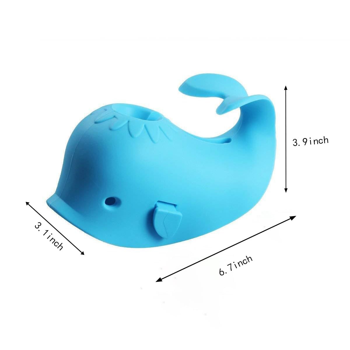 Allungamento rubinetto per bambini, a forma di balena per bambini, in silicone, protezione per rubinetto, per neonati, bambini e bambini, balena, blu