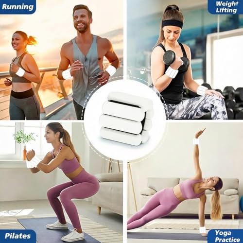 Image of Wrist Ankle Weights for Women 2 Pack(1lb Each), Ideal for Strength Training | Adjustable Silicone Wearable Arm and Leg Weights for Pilates, Gym, Yoga, Cardio. Waterproof, Anti slip, Sweat Proof