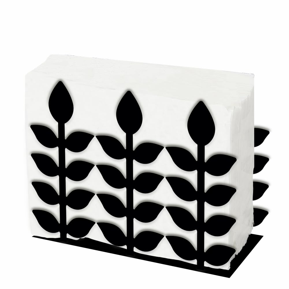 SUPERDANT Leaf Napkin Holder for Tables Plants Leaves Metal Napkin Stand Tabletop Cocktail Paper Tissue Stand Rustic Cloth Napkins Holders for Kitchen