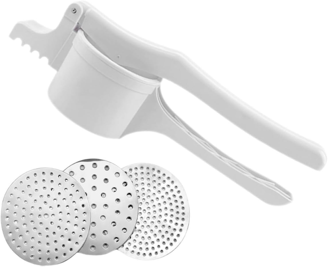 VICASKY Portable Potato Ricer Masher with Comfortable Handle Easy Press Kitchen Gadget for Boiled Vegetables and Fruits Suitable for Home and Restaurant Use