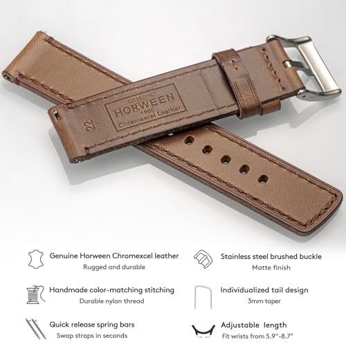 Correa de cuero para reloj de pulsera 20mm miniatura 6