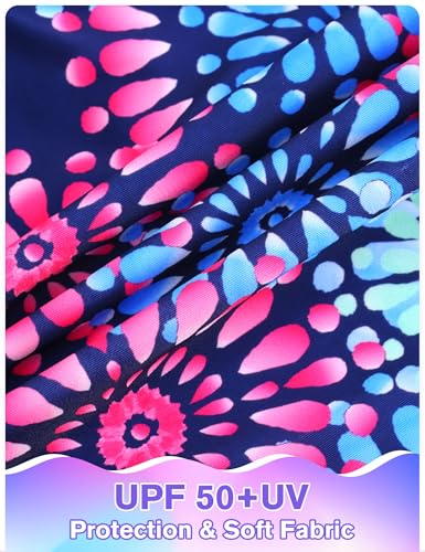 Image of Girls Swimsuit 3 Piece Sleeveless Bathing Suit Sets with Skirt Swimwear Rash Guard for Kids Beach UPF 50+ Sun Protection
