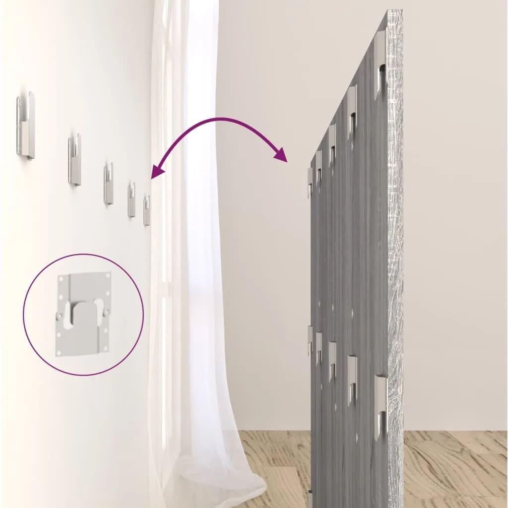 vidaXL Tête de Lit avec Armoires Accessoire de Lit Tête de Lit Murale Flottante Meuble de Chambre à Coucher Sonoma Gris Bois d'Ingénierie