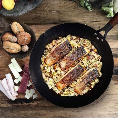 Wok de hierro fundido con tapa antiadherente 32 cm miniatura 4