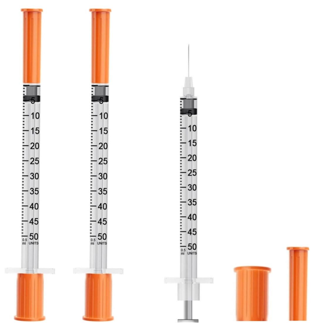50 Pack - 1/2 ml 30G 0.5 inch(12.7mm) Sample Dispensing Syringe Tool for Industrial research, Science Lab, Household Measuring Supplies