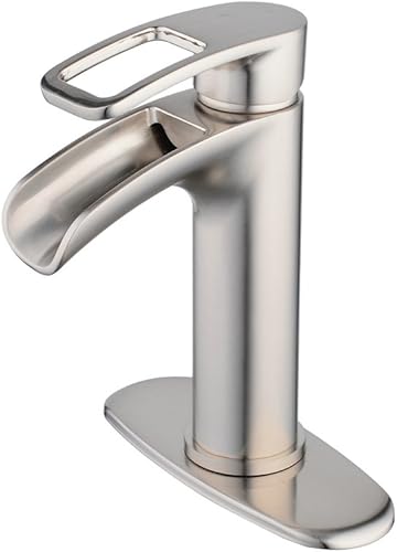 Miniatura 8 de Grifo de baño dorado de 3 agujeros, grifo de lavabo de cascada generalizado con drenaje desplegable y mangueras de suministro de agua, grifo de