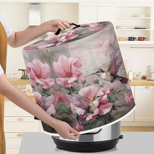Image of Flying Hummingbird Pressure Cooker Cover Delicate Crock Pot Cover with Handle Portable Starter Kitchen Accessory Fits Most Air Fryers Gift for Female Elders