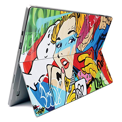 Image of MightySkins Carbon Fiber Skin for Microsoft Surface Pro 7 - Cartoon Mania | Textured Carbon Fiber Finish | Easy to Apply, Remove, and Change Styles | Made in The USA (CF-MISURPR7-Cartoon Mania)
