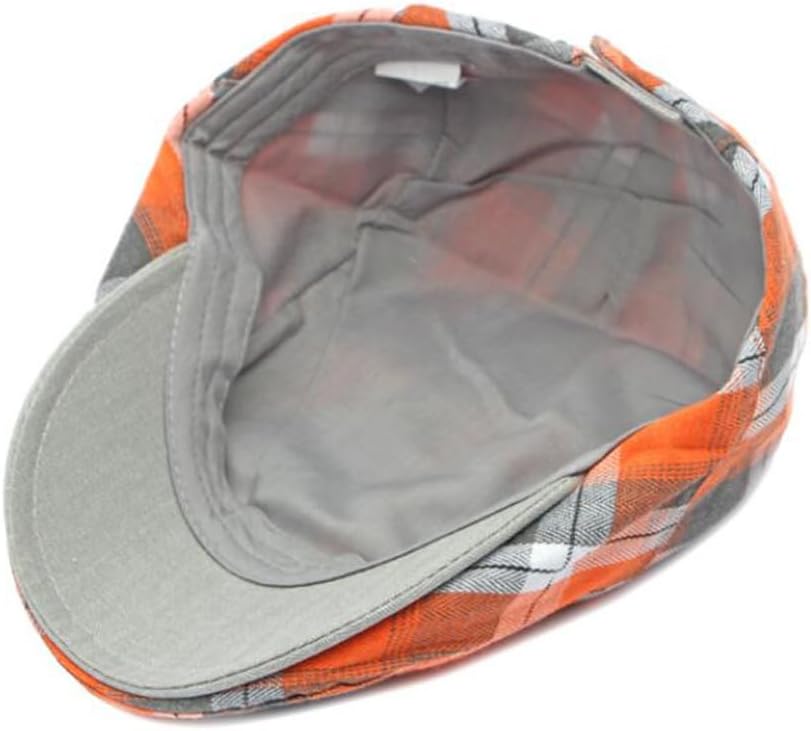 2 Pack Men's Newsboy Flat Cap Adjustable Plaid Ivy Gatsby Cabbie Driving Golf Hat Beret - Image 7