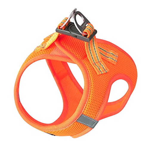 True Love Hundegeschirr, weiches Air-Mesh, verstellbar, reflektierend, für kleine und mittelgroße Rassen, Größe S, Orange
