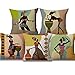JWEK Housse de Coussin Ensemble De 5 Mode Exotique Femmes Africaines Art Coussin Couvre La Vie Africaine Culture Coussin Décoratif Couverture Lin Taie d'oreiller 45X45 Cm