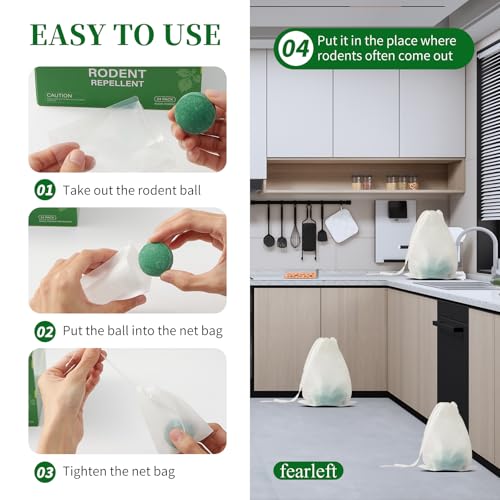 image for FEARLEFT Mouse Rodent Repellent, 24 Pack Peppermint Oil for Mice Squir