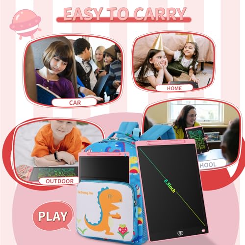 Image of [Pack of 2] 8.5 Inch Colourful LCD Writing Tablet, Erasable Drawing Board, Children's Gift, Graphic Tablet for Games for 2 3 4 5 6 7 Years (Pink & Purple)