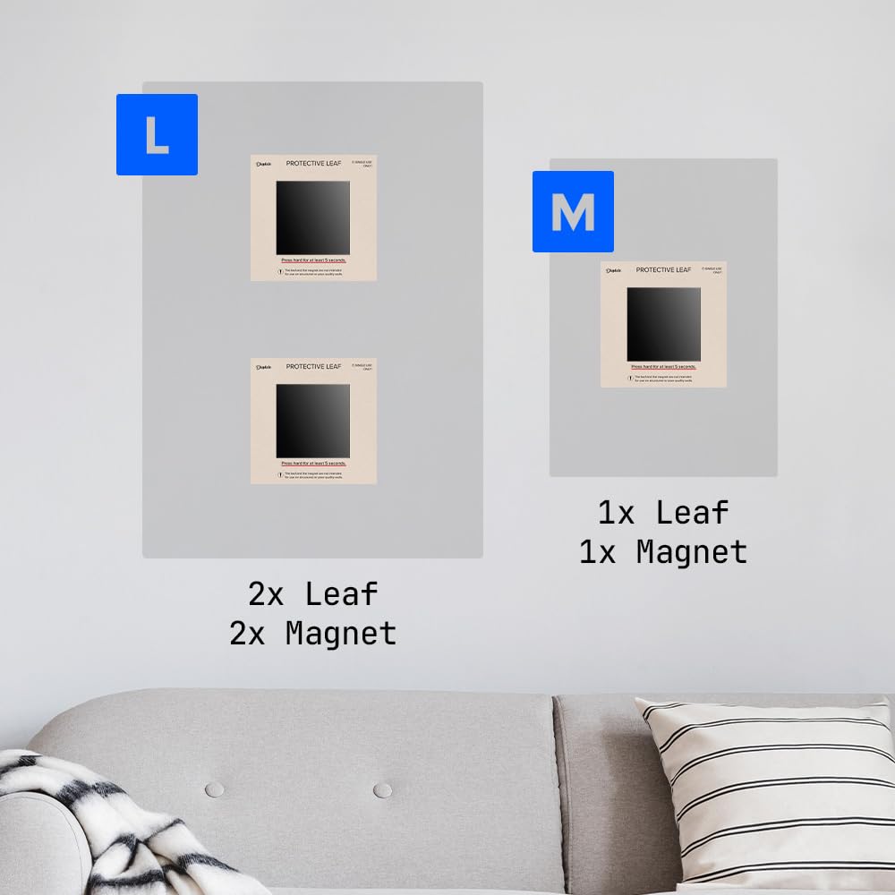 Displate Magneti da parete con retro adesivo, set da 9 pezzi, adesivi magnetici per poster in metallo, kit di montaggio a parete per installazione senza danni, arte magnetica da parete, facili da