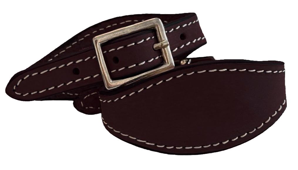 Equitem Leather Double Stitched Western Saddle Stirrup Replacement Hobbles for Adult Saddle (Dark Brown)