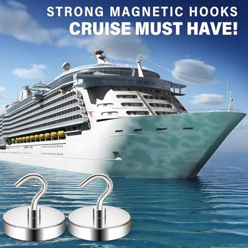 Image of FINDMAG 20 Pack Magnetic Hooks for Cruise Cabins, 150LB+ Magnet Hooks