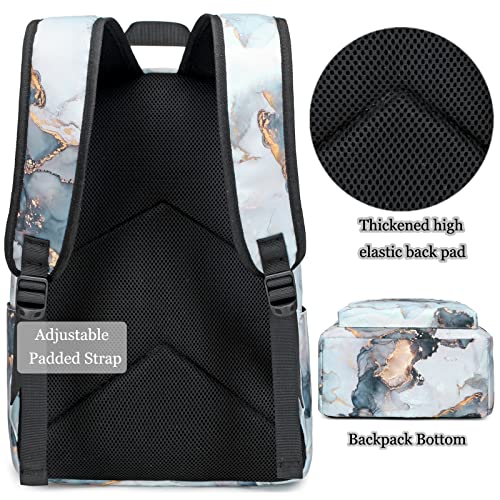 Jianya Backpack For Teen Girls Boys School Backpack With Lunch Box Marble Kids Book Bag Schoolbag #TOP3