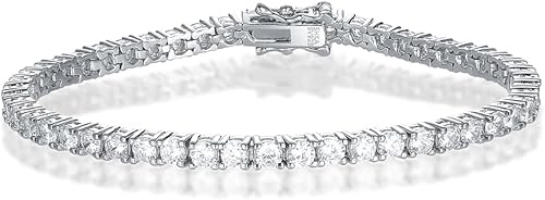 Tennis Bracelet,18K Womens Bracelet CZ Bracelets with Sparking Cubic Zirconia