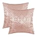 CaliTime Pack of 2 Throw Pillow Covers Cases for Couch Sofa Home Decor Vintage Shining & Dull Contrast Cross Flowers Trellis Geometric Figure 18 X 18 Inches Dusty Pink