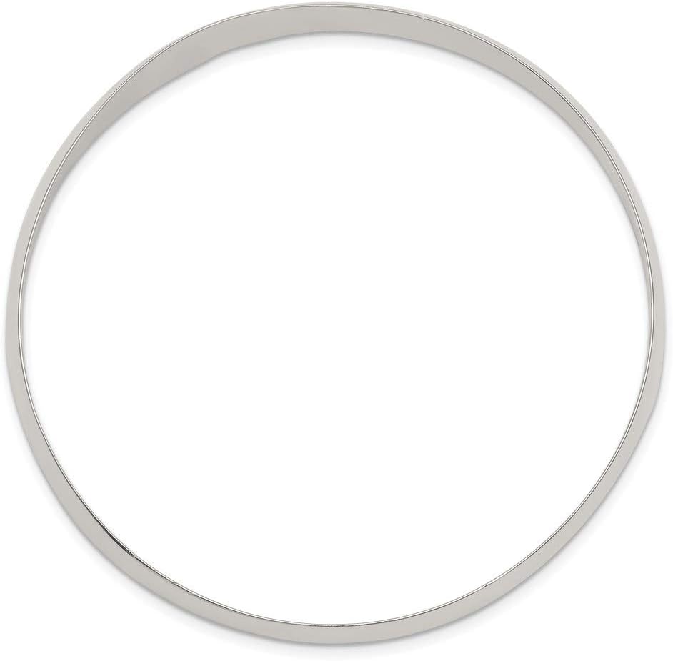 Diamond2Deal 925 Sterling Silver 9mm Solid Plain Slip-On Bangle Bracelet for Mom