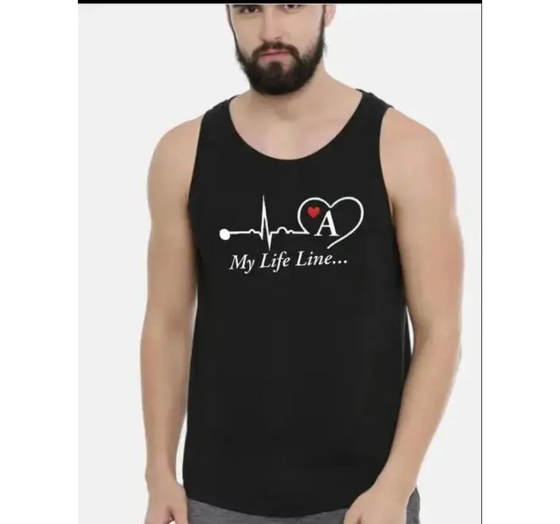 pluck My Life Line A Print Vest for Men and Boys || Gym Vest || Sports Vest Men Vest Men Vest-picture-29