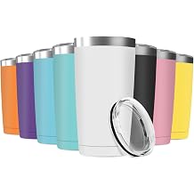 8 Pack 20oz Tumbler Vacuum Insulated Travel Mug with Lids, Stainless Steel Double Wall Bulk Cup for Home, Office, Outdoor Suitable for Vehicle Cup Holders(Assorted Colors)