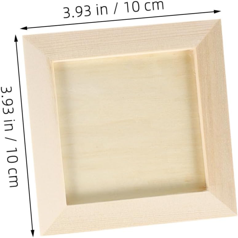 6pcs Unfinished Wooden Picture Frames for Kids Art Projects, 10x10cm