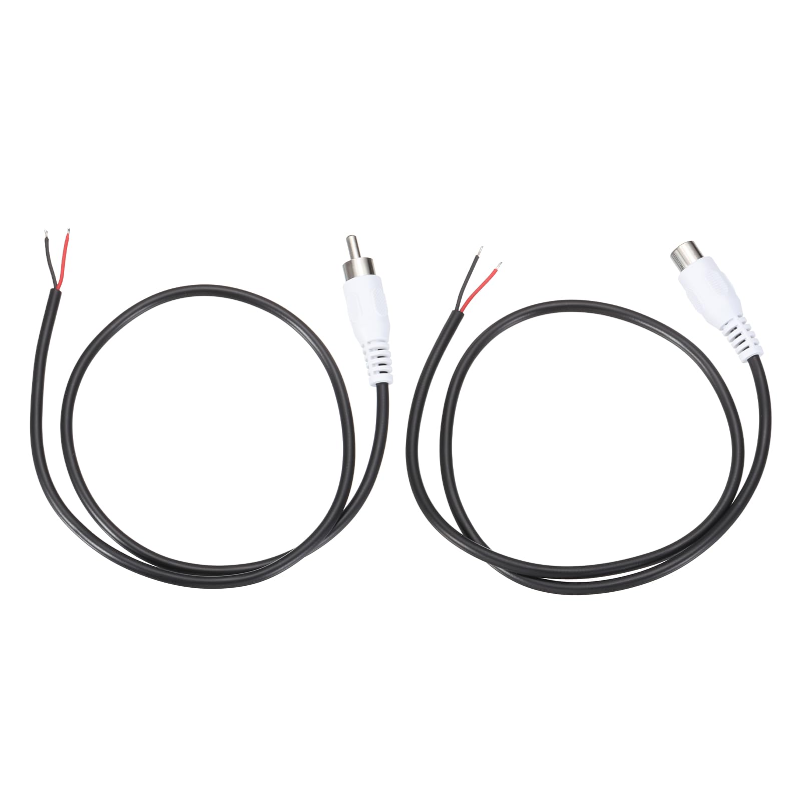 MECCANIXITY Cable de altavoz RCA a cable desnudo de 1.6 pies, repuesto de 22 AWG, conector RCA macho hembra a extremo abierto, adaptador de conector de cable de audio para amplificador, altavoces de