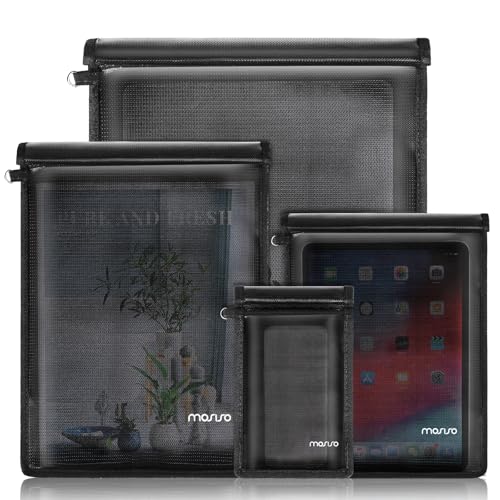 MOSISO 4 Pack Faraday Bag Sleeve for Laptops&Tablets&Phones&Car Keys, Faraday