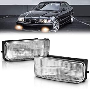 TangMiGe Fog Lights Lamps for 1992 1993 1994 1995 1996 1997 1998 1999 BMW (M3 / E36) 318i 318is 318ti 320i 323i 323is 325i 325is 328i 328is 3 Series Original Design, 1 Pair, Clear Lens, w/H1 Bulbs