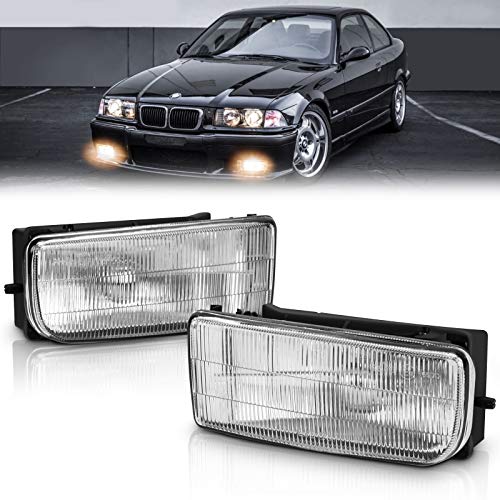 TangMiGe Fog Lights Lamps for 1992 1993 1994 1995 1996 1997 1998 1999 BMW (M3 / E36) 318i 318is 318ti 320i 323i 323is 325i 325is 328i 328is 3 Series Original Design, 1 Pair, Clear Lens, w/H1 Bulbs by TangMiGe - Used condition - US$31.65