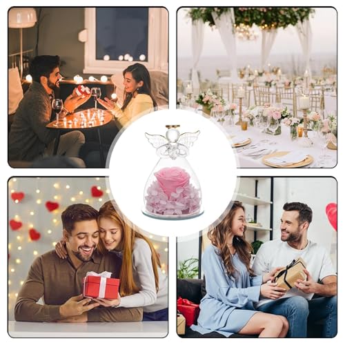 Ángel con rosa de diseño exclusivo, elegancia artesanal para bodas 5