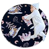 Material: esta alfombra circular está hecha de tela de franela de poliéster de alta calidad y suave al tacto. Resistente a las manchas y a la decoloración.