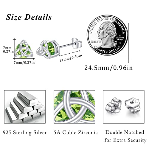 MEDWISE 925 Sterling Silver Round Birthstone Stud Earrings for Women Birthday Jewelry Gifts for Daughter Mother Women3