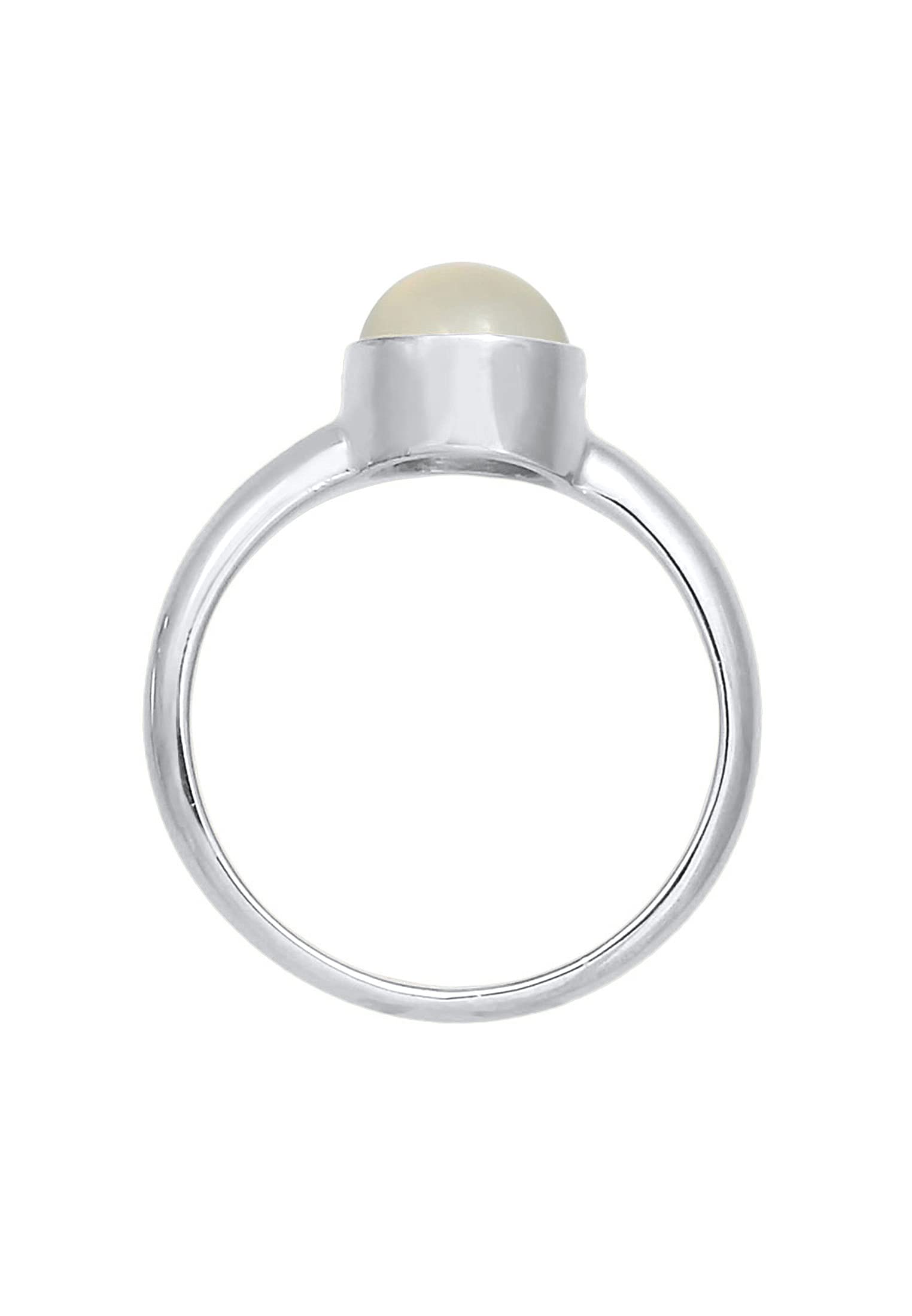 Elli Ring Damen Solitär mit Mondstein in 925 Sterling Silber